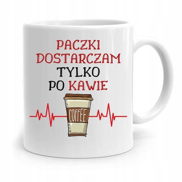 Kubek Prezent Dla Kuriera Dostarczam Po Kawie Z Nadrukiem Ze Zdjęciem zdjęcie 1