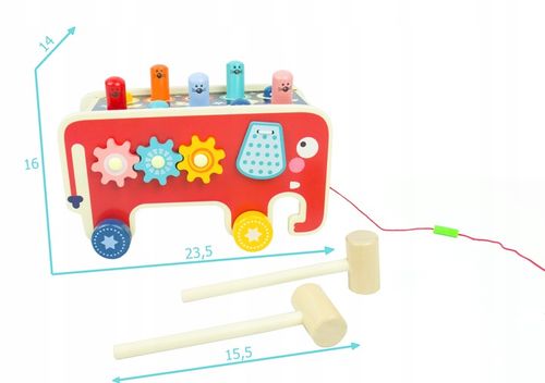 LT301 WBIJAK SŁOŃ DREWNIANY MONTESSORI KOSTKA EDUKACYJNA na Arena.pl
