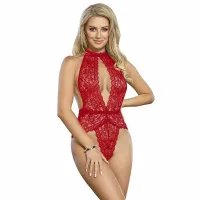 subblime body z otwartymi miseczkami czerwone s/m - elegancka bielizna