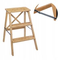 Drabina bambusowa drabinka 3 stopniowa dwustronna