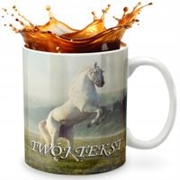 KUBEK 330ml GRAFIKA PREZENT ŚWIĘTA WZÓR - KOŃ HOBBY HORSE ZWIERZE + IMIĘ