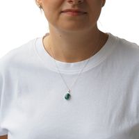 Zawieszka - Chryzokola owal 14x10 mm w srebrze