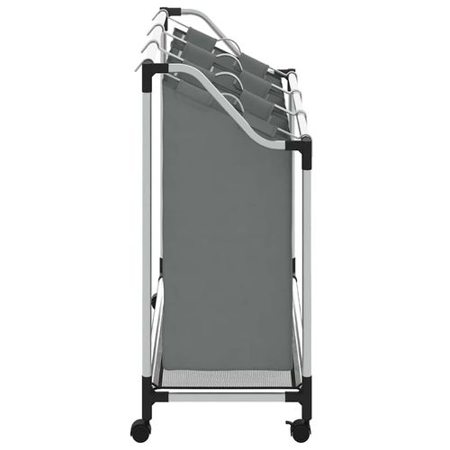 Kosz na pranie z kółkami 3 przegrody szary na Arena.pl