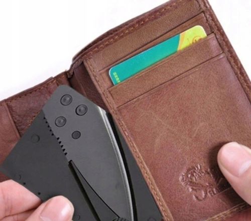 Karta nóż rozkładany survival card scyzoryk grzyby ukryty malutki nożyk hit na Arena.pl