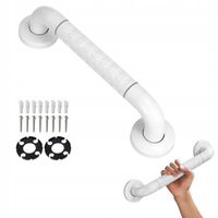 Uchwyt Ścienny Poręcz prosta Metalowa Antypoślizgowa 40 cm Biała BORG