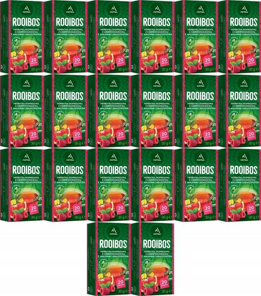 Herbata ziołowa w torebkach Astra Rooibos malina i grapefruit 20szt x20 zdjęcie 1