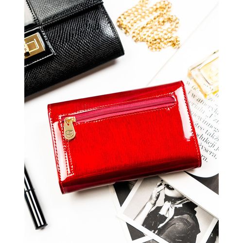 lakierowany, czerwony portfel damski zamykany na zatrzask - peterson na Arena.pl