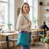 Torebka z Kominem ze wzorem Chabrowych Kwiatów