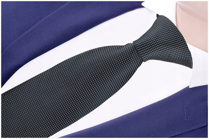 KLASYCZNY Krawat Męski Groszki do Garnituru rc52 zdjęcie 1