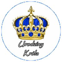 Opłatek na tort Urodziny 18 30 40 50 60 Korona Król Królowa Tekst Gratis