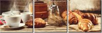 60 90CM OBRAZ 3 ELEM SMAKOWITE ŚNIADANIE ŚCIENNY DRUK PŁÓTNO