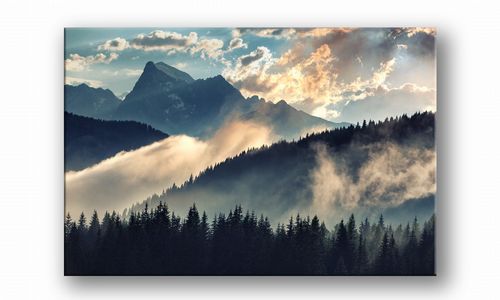 OBRAZ NA PŁÓTNIE 061 Mgła w górach 30x20cm na Arena.pl