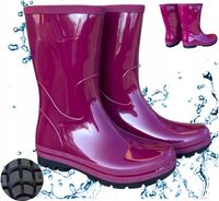 POLSKIE Kalosze Damskie wysokie gumowce robocze bordowe Lekkie Wygodne 38