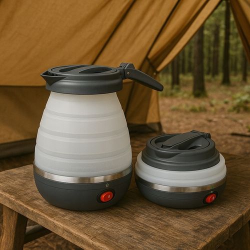 Czajnik Turystyczny Składany Silikonowy Szary AGD Drobne Do Kuchni 0,6L na Arena.pl