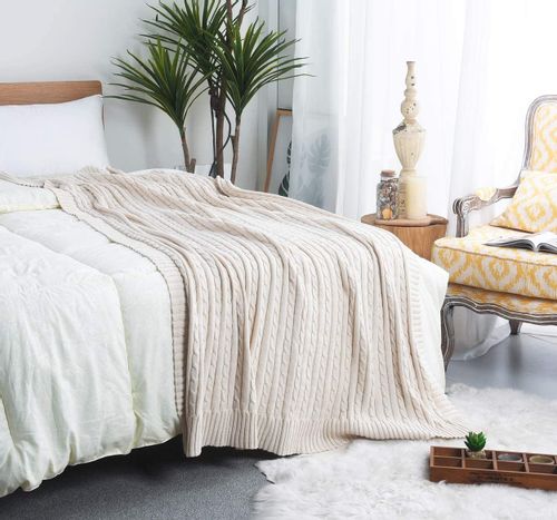 Koc WARKOCZ CZYSTA BAWEŁNA 160cm STYL SKANDYNAWSKI na Arena.pl