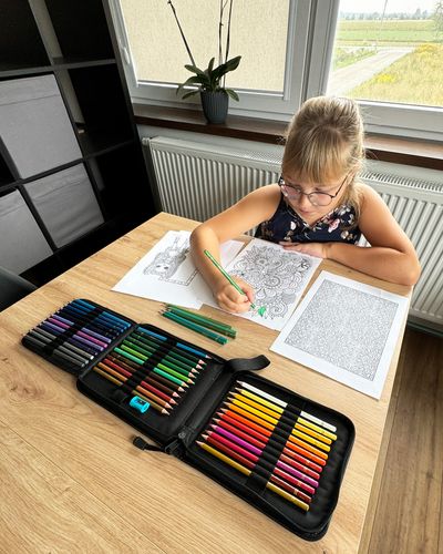 Zestaw Kredki Ołówkowe Piórnik Z Wyposażeniem 48 Kredek na Arena.pl