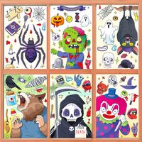 Naklejki Halloween na Okno Wodoodporne Ozdobne Zestaw 78 Elementów 20x30 cm