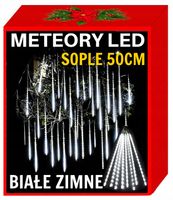 METEORY 50 CM LAMPKI PADAJĄCY ŚNIEG OŚWIETLENIE ŚWIĄTECZNE IP44 SOPLE LED
