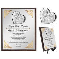 Srebrny obrazek Święta Rodzina na dzień babci i dziadka + Twoja dedykacja