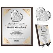 Srebrny obrazek Święta Rodzina na dzień babci i dziadka + Twoja dedykacja