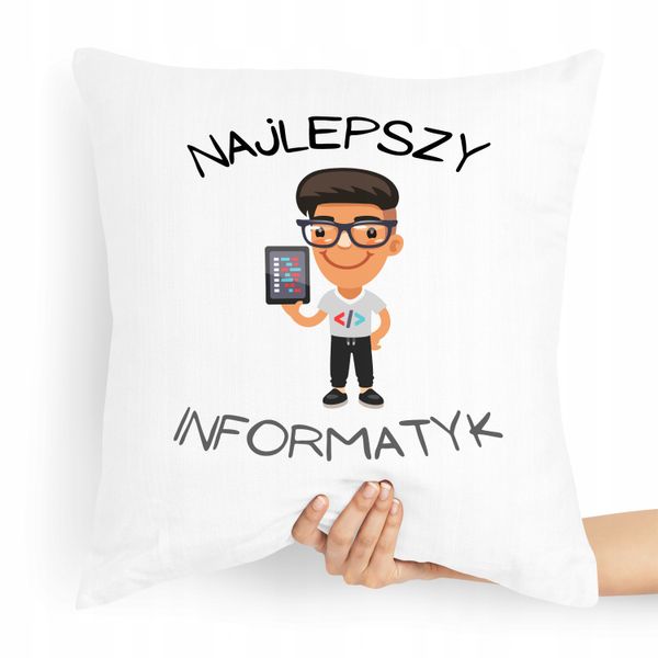 Poduszka Dla Najlepszego Informatyka Programisty Z Nadrukiem Ze Zdjęciem zdjęcie 1