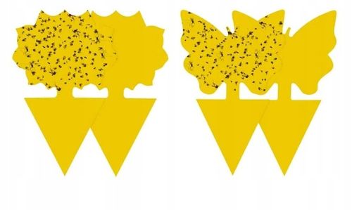 60x ŻÓŁTY LEP DO DONICZEK MOTYL na ziemiórki mszyce muszki owocówki na Arena.pl