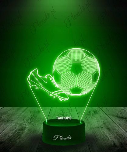 Lampka Nocna 3D LED Dla Dzieci Piłka Nożna Korki Twój Napis Imię Prezent na Arena.pl