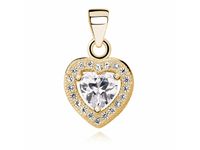 Pozłacany srebrny wisiorek serce cyrkonia cyrkonie srebro 925 Z0760C_GW
