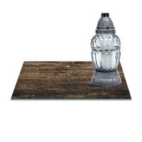 SZKLANA PODSTAWKA POD ZNICZE 40x30cm Drewno 43b