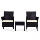 ZESTAW MEBLI OGRODOWYCH MULTIGARDEN RATAN SZKŁO 2 FOTELE