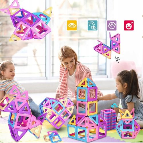 MAGNETYCZNE KLOCKI KONSTRUKCYJNE, 40 KLOCKÓW MAGNETYCZNYCH DLA DZIECI na Arena.pl