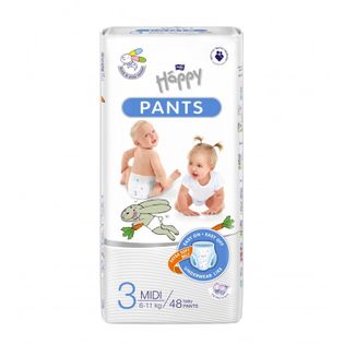 Pieluchomajtki dla dzieci Happy Pants Midi 6-11 kg Folia 48 szt.