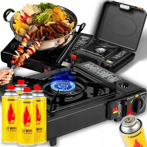 KUCHENKA TURYSTYCZNA GAZOWA Z PRZENOŚNĄ WALIZKĄ + 4x KARTUSZ Z GAZEM PIKNIK na Arena.pl