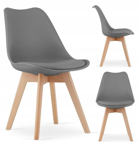 Krzesło Skandynawskie Tapicerowane do Salonu Jadalni Grafitowe ATTE na Arena.pl