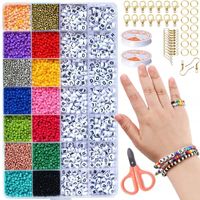 KORALIKI DO ROBIENIA BIŻUTERII BRANSOLETEK NASZYJNIKÓW ZESTAW LITERKI