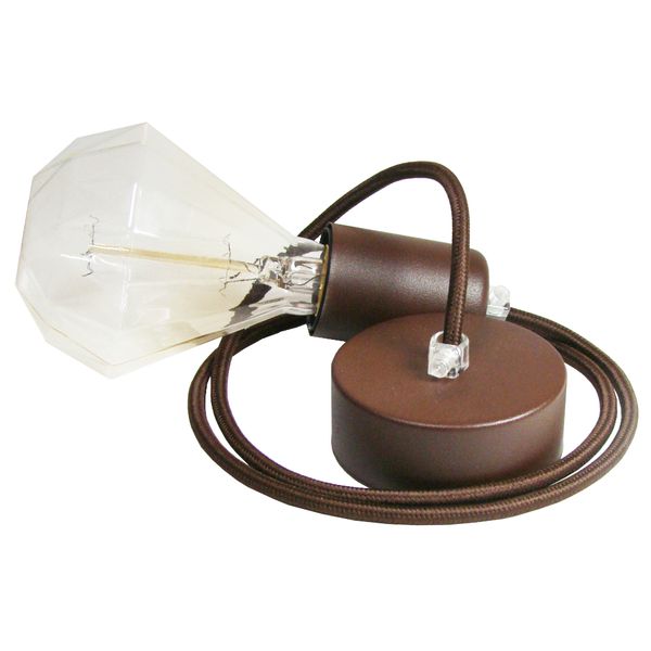 LAMPA WISZĄCA ZWIS POJEDYNCZY Z METALOWĄ OPRAWKĄ BRĄZOWA zdjęcie 1