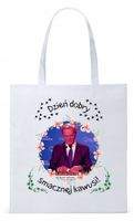 Donald Tusk Platforma Torba Eco Biała Shopper Z Nadrukiem Ze Zdjęciem
