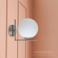 Ścienna LAMPA szklana CONDI MBM-7475/1 SN MDECO loftowa OPRAWA kinkiet kula ball satyna biała