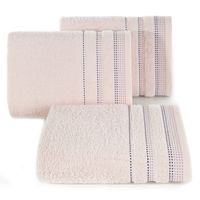 Ręcznik bawełniany frotte z ozdobną bordiurą POLA 70X140 różowy