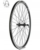 KOŁO 26" ROWEROWE PRZEDNIE OBRĘCZ STOŻEK ŁOŻYSKA MASZYNOWE SZYBKOZAMYKACZ