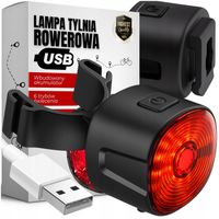 LAMPKA ROWEROWA TYLNA LED CZERWONA LAMPA NA TYŁ ROWERU MOCNA USB 6 TRYBÓW