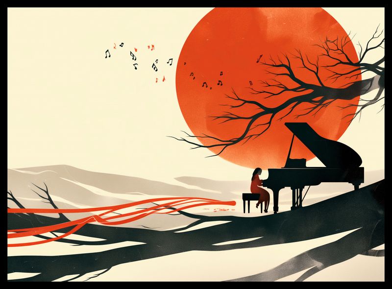 Plakat 55x40cm Pianistka zdjęcie 2