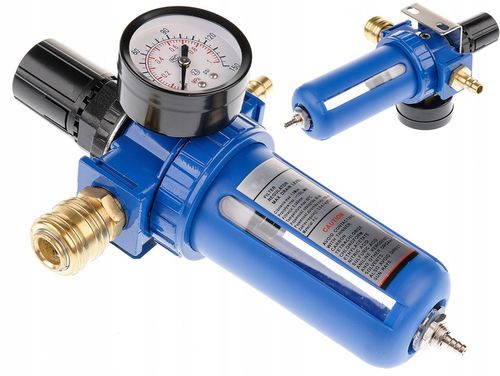 REDUKTOR CIŚNIENIA FILTR POWIETRZA ODWADNIACZ REGULATOR 1/2 10BAR KOMPRESOR na Arena.pl