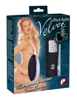 you2toys velvet - jajeczko wibracyjne z pilotem, czarne 6 cm