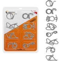Vergionic Metalowe puzzle łamigłówki przeplatanki logiczne zestaw 8 szt.