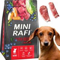 sucha karma dla psa rafi mini adult z wołowiną 3 kg - 1 szt.