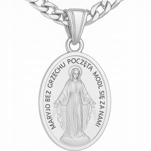 Naszyjnik srebrny medalik Komunia Chrzest grawer na Arena.pl