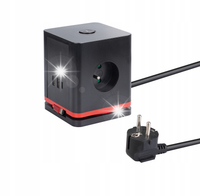 PRZEDŁUŻACZ KOSTKA 3 GNIAZDA 1,4M +USB 2X USB-A; 1X USB-C + KABEL USB-C