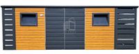 Schowek domek ogrodowy 4,5x3m + wiata 0,5m brama drzwi 2x okno dach ID1018