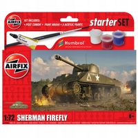2 x Model do sklejania Sherman Firefly Zestaw Starter Set Farby Pędzel Airf
